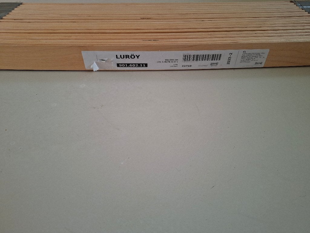Ikea Luroy lattenbodem, Ophalen, 90 cm, Eenpersoons, Zo goed als nieuw