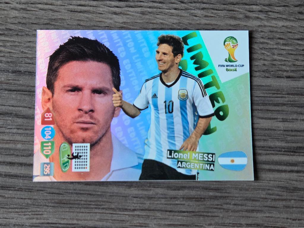 Messi Panini Adrenalyn XL World Cup 2014 Limited Edition, Ophalen of Verzenden, Nieuw, Buitenlandse clubs, Poster, Plaatje of Sticker