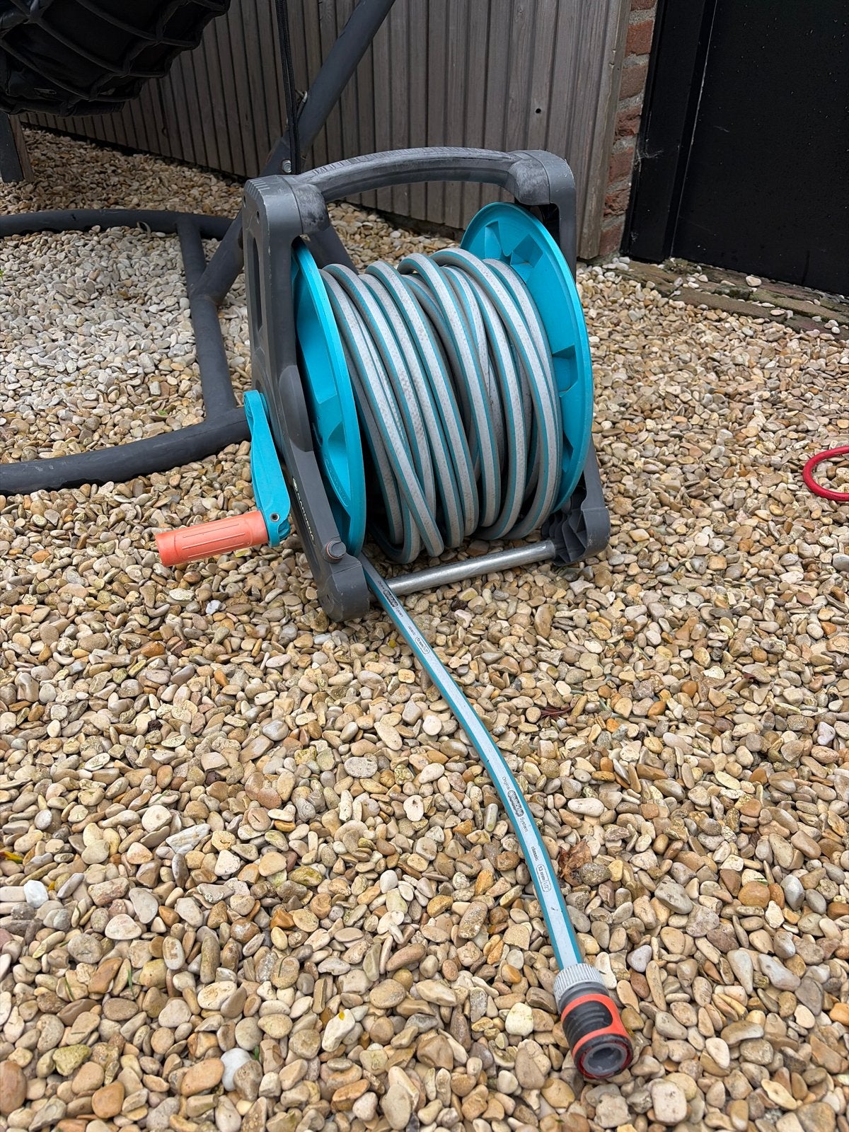 Gardena tuinslanghaspel met slang, Tuin en Terras, Ophalen of Verzenden, Gebruikt, Tuinslanghaspel