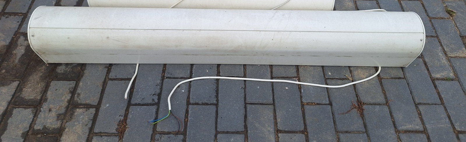 Gebruikt rolluik, wit, met elektrische bediening, Tuin en Terras, 150 tot 300 cm, Ophalen of Verzenden, Gebruikt, Knikarmscherm