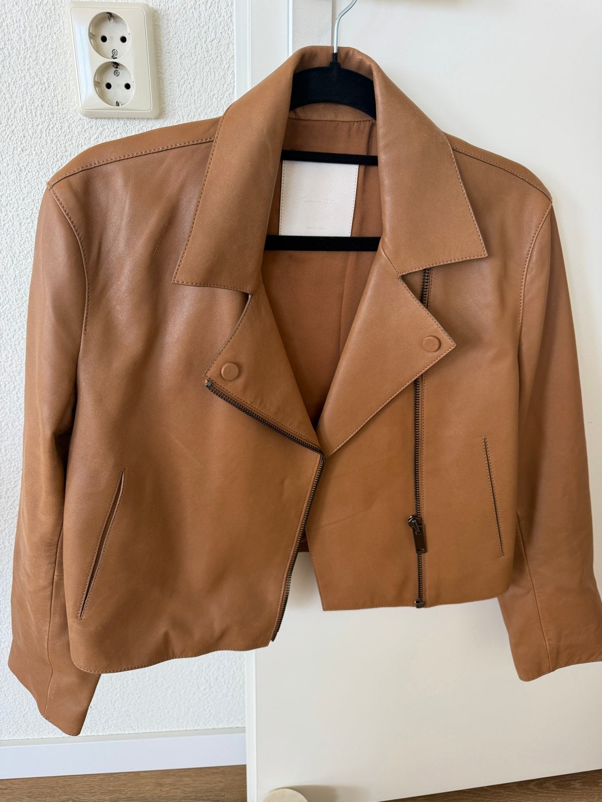 Massimo Dutti leren jasje - Maat S, Ophalen of Verzenden, Zo goed als nieuw, Maat 36 (S), Bruin