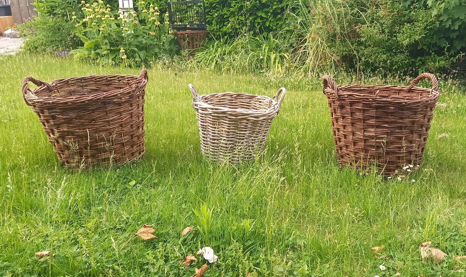 Grote rieten manden - perfect voor opslag of decoratie, Ophalen, Gebruikt, Mand, Rond