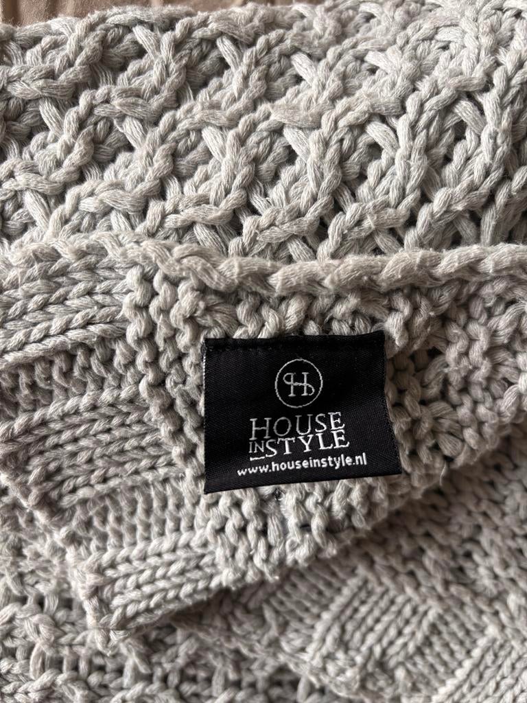 House in Style gebreide plaid 160x300 cm, Huis en Inrichting, Woonaccessoires | Plaids en Woondekens, Ophalen, Zo goed als nieuw