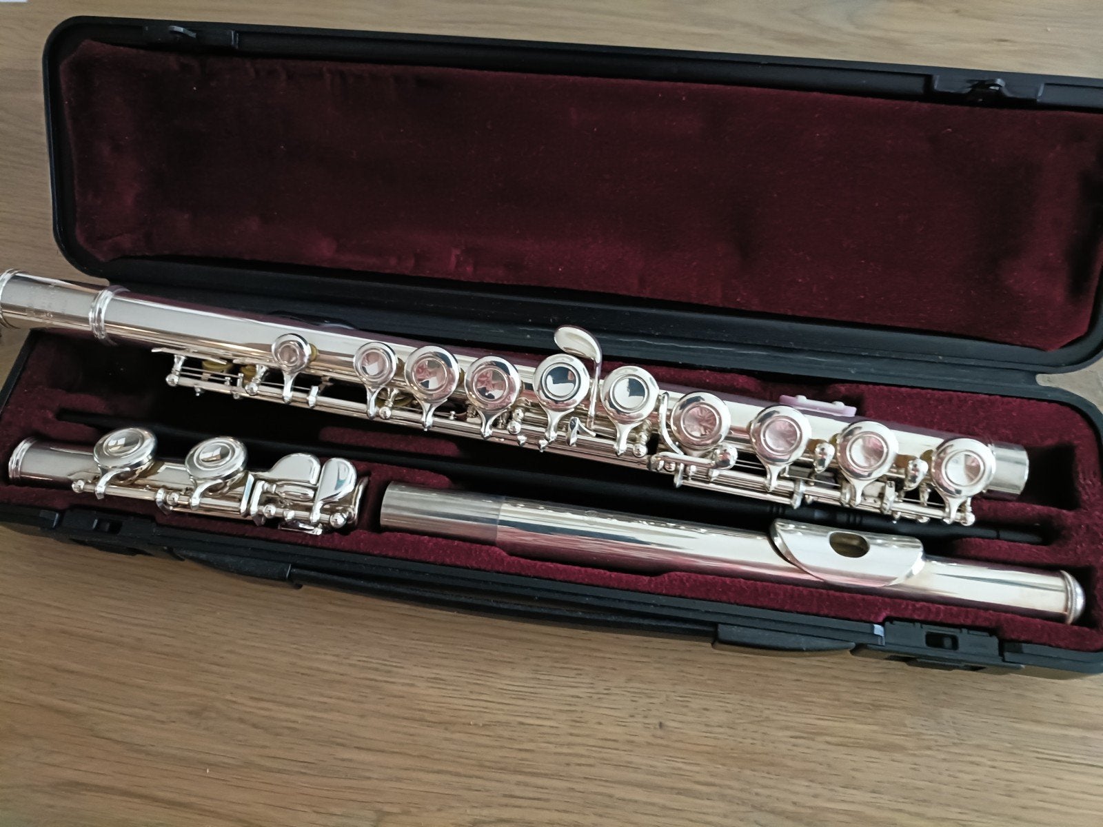 Yamaha Dwarsfluit YFL-211SII compleet, Ophalen of Verzenden, Zo goed als nieuw, Dwarsfluit, Met koffer of tas