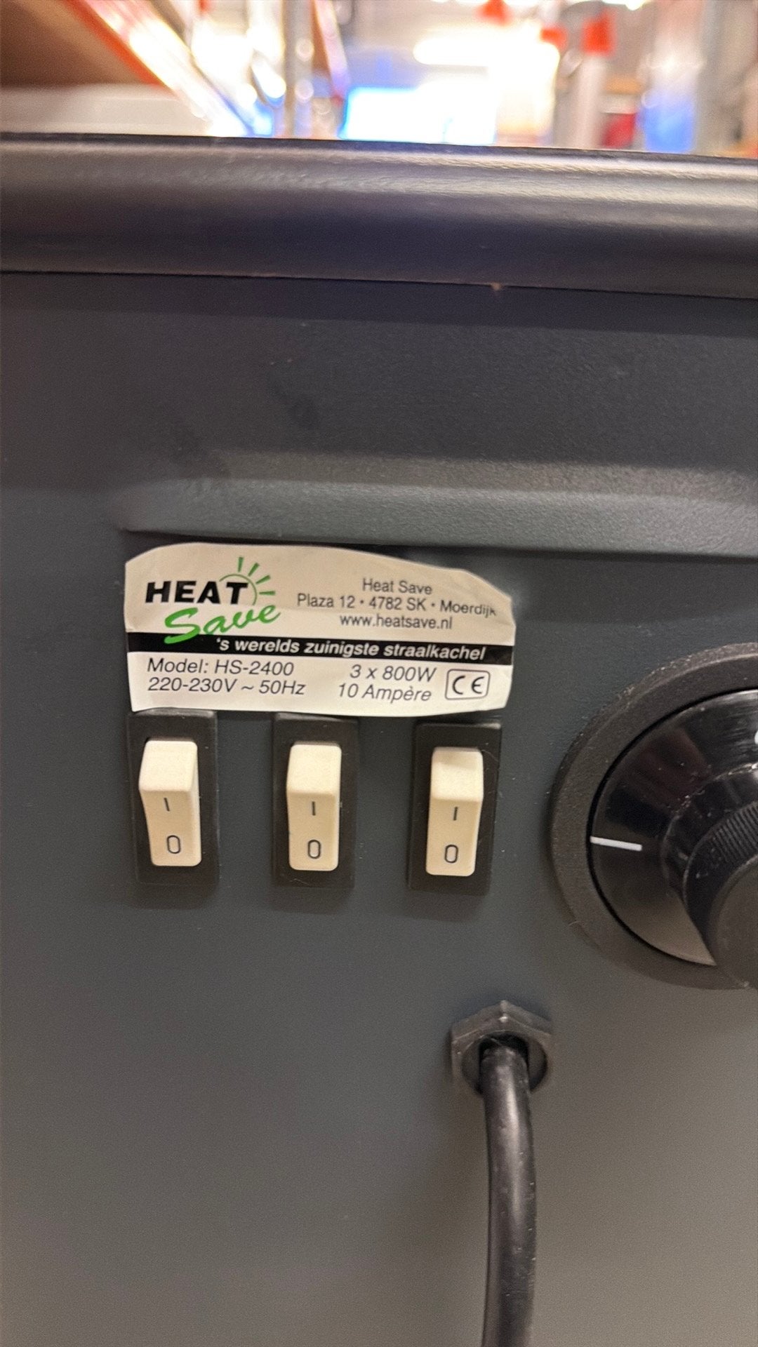Heat Save HS-2400 Straalkachel - 800W, Ophalen, 30 tot 80 cm, 500 tot 800 watt, .