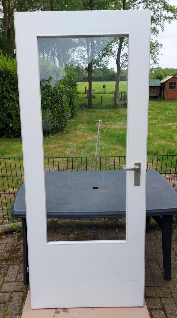 Opdekdeur 201,5 x 83 rechtsdraaiend, Ophalen, Gebruikt, 80 tot 100 cm, Binnendeur