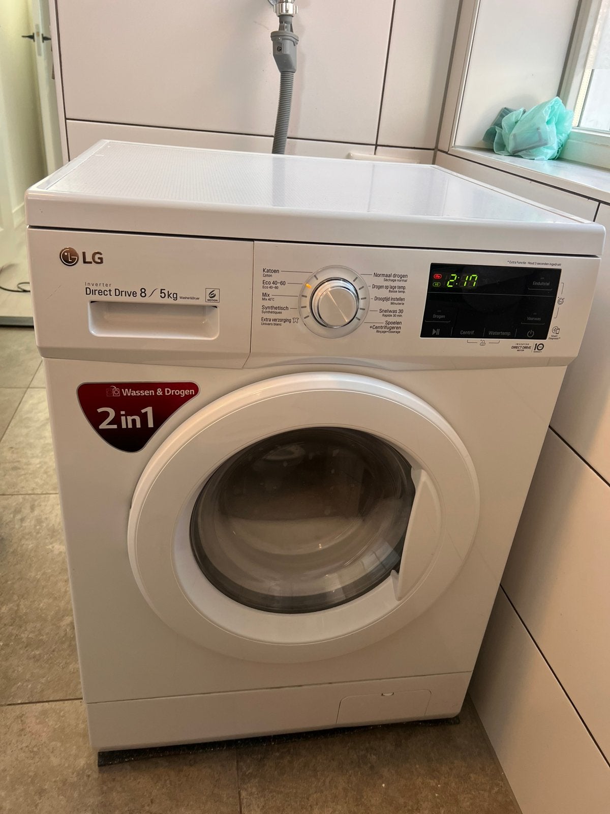 Wasmachine en droger, Witgoed en Apparatuur, Ophalen, Gebruikt, 85 tot 90 cm, 1200 tot 1600 toeren