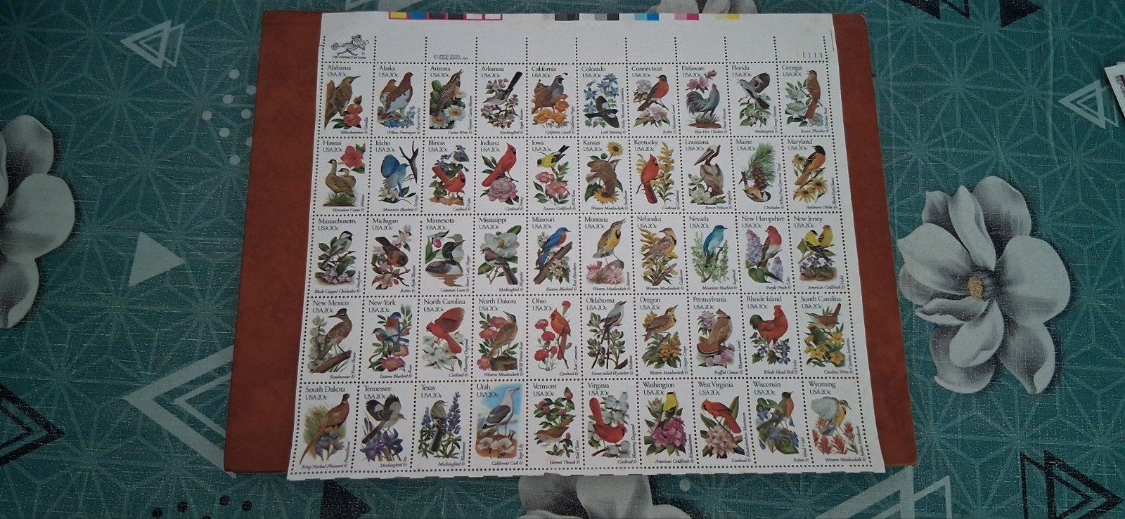 USA XX Vogels en Bloemen Postzegelvel, Ophalen of Verzenden