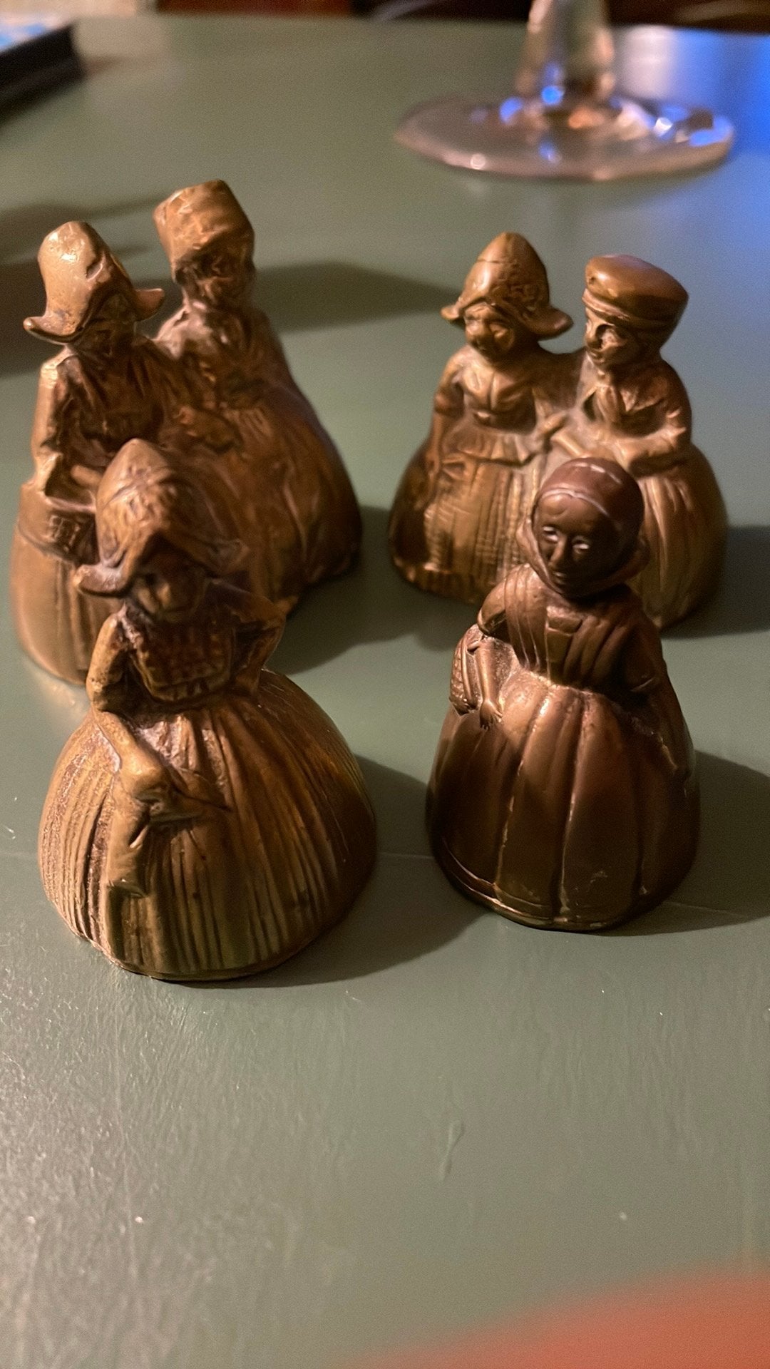 Set van 4 koperen kleine  tafelbellen, Ophalen of Verzenden