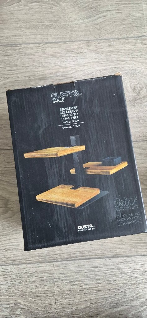 Nieuw: Gusta 5-delige Luxe Serveerset / Tapas Etagère, Overige merken, Nieuw, Ophalen of Verzenden, Overige stijlen