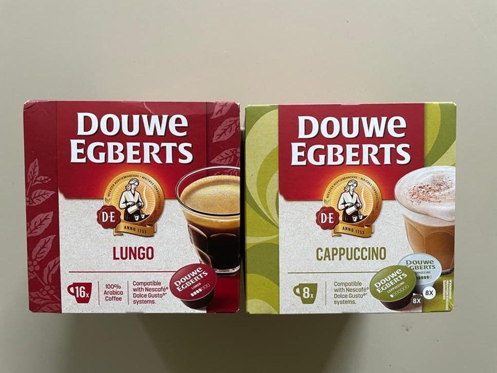 Douwe Egberts koffie lugo en cappucino 16+8 Dolce Gusto, Ophalen of Verzenden