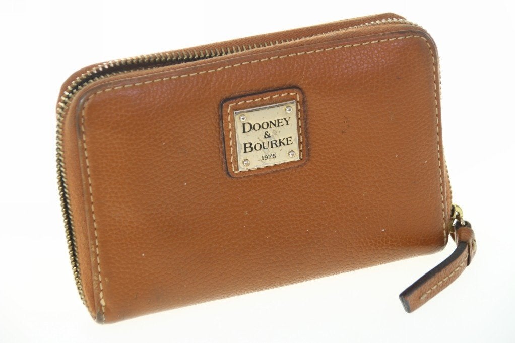 Portemonnee Dooney and Bourke lichtbruin leer, Overige merken, Gebruikt, Bruin, Ophalen of Verzenden