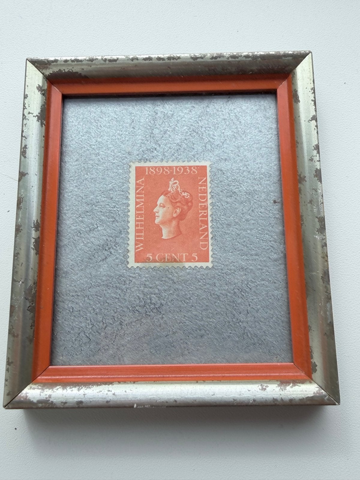 Nederlandse postzegel Wilhelmina 1898-1938 in lijstje, Ophalen of Verzenden, T/m 1940, Gestempeld