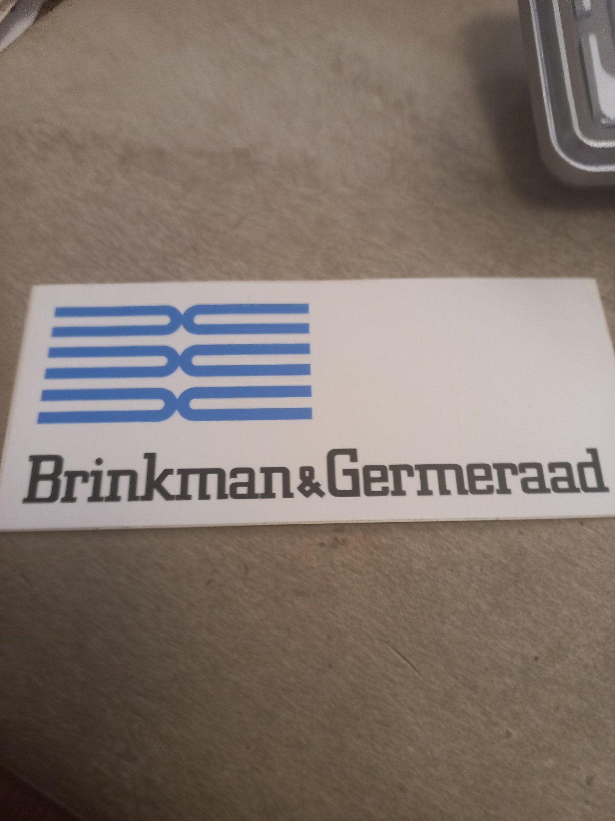Brinkman & Germeraad Sticker/Logo, Ophalen of Verzenden