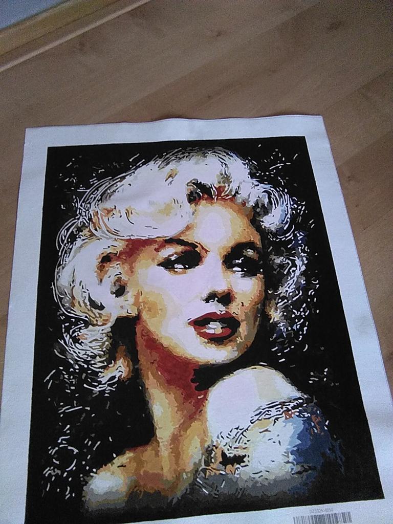 Geschilderde canvas poster Marilyn monroe, Minder dan 50 cm, 50 tot 75 cm, Nieuw, Ophalen of Verzenden