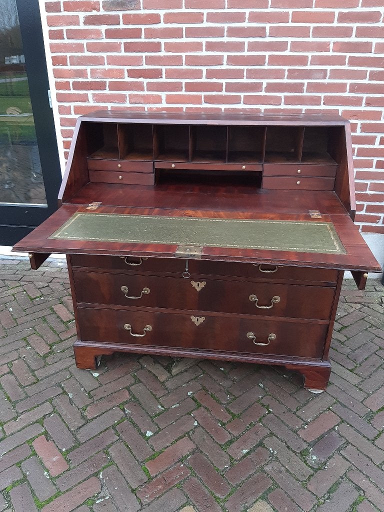 Prachtige Originele Engelse Schuine Klep Secretaire Buro, Antiek en Kunst, Antiek | Meubels | Kasten, Ophalen of Verzenden