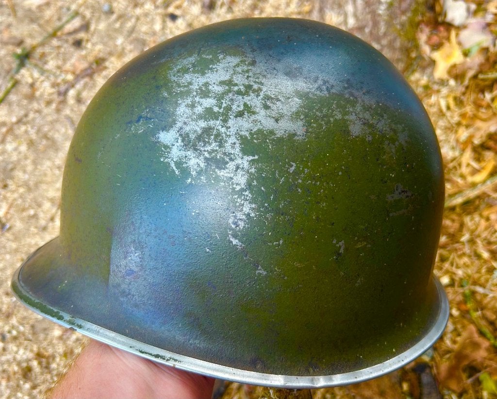 Amerikaanse M1 helm WO2 Fixed Bale, Ophalen of Verzenden, Amerika, Helm of Baret