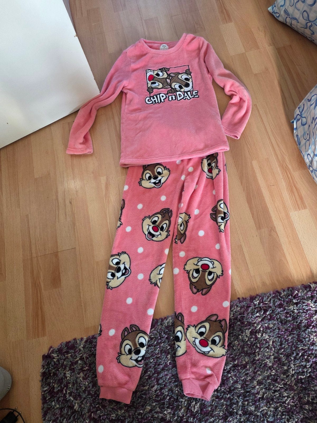 Disney Knabbel en Babbel fleece pyjamaset Maat S Primark, Disney, Ophalen of Verzenden, Zo goed als nieuw, Maat 36 (S)