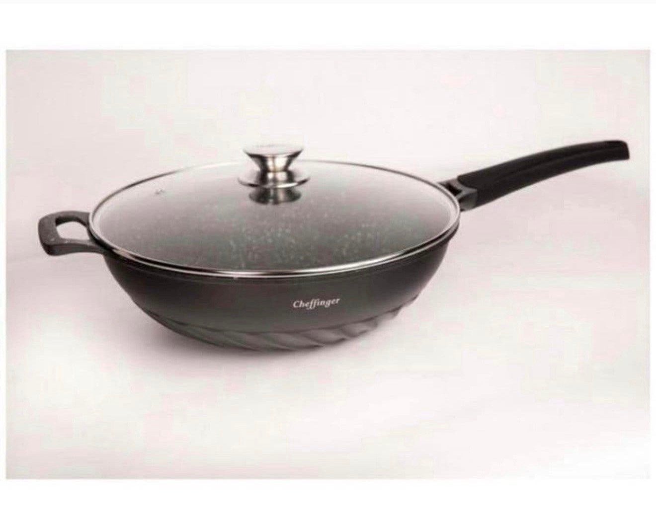 Cheffinger Wokpan wok-pan XL 32 cm met Deksel Inductie Nieuw, P, P, P, Ophalen of Verzenden