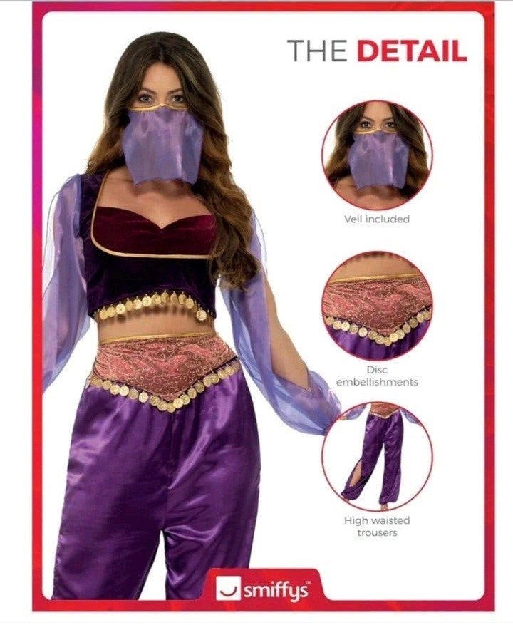 Arabische buikdanseres Jasmine prinses kostuum XS, Carnaval, Ophalen of Verzenden, Kleding, Maat 34 (XS) of kleiner