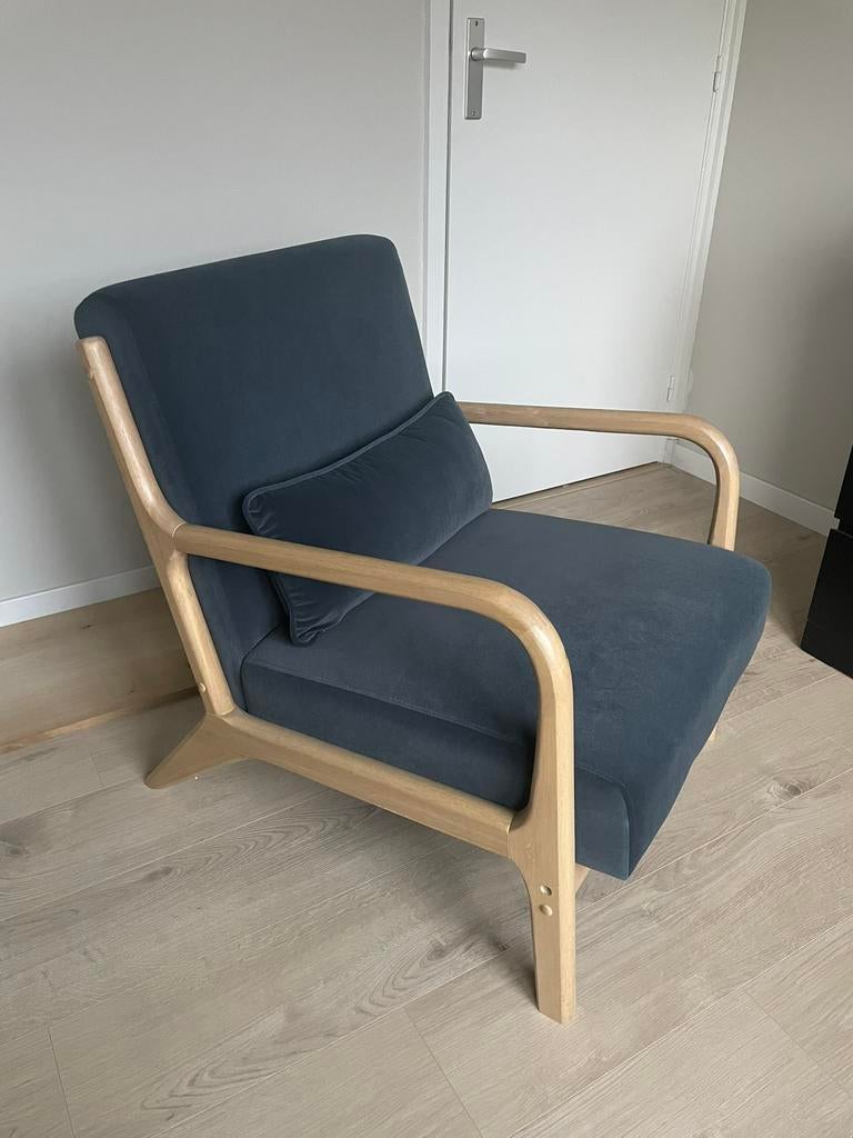 Woood fauteuil Mark antraciet, Huis en Inrichting, Fauteuils, Ophalen, Zo goed als nieuw, 75 tot 100 cm, 50 tot 75 cm