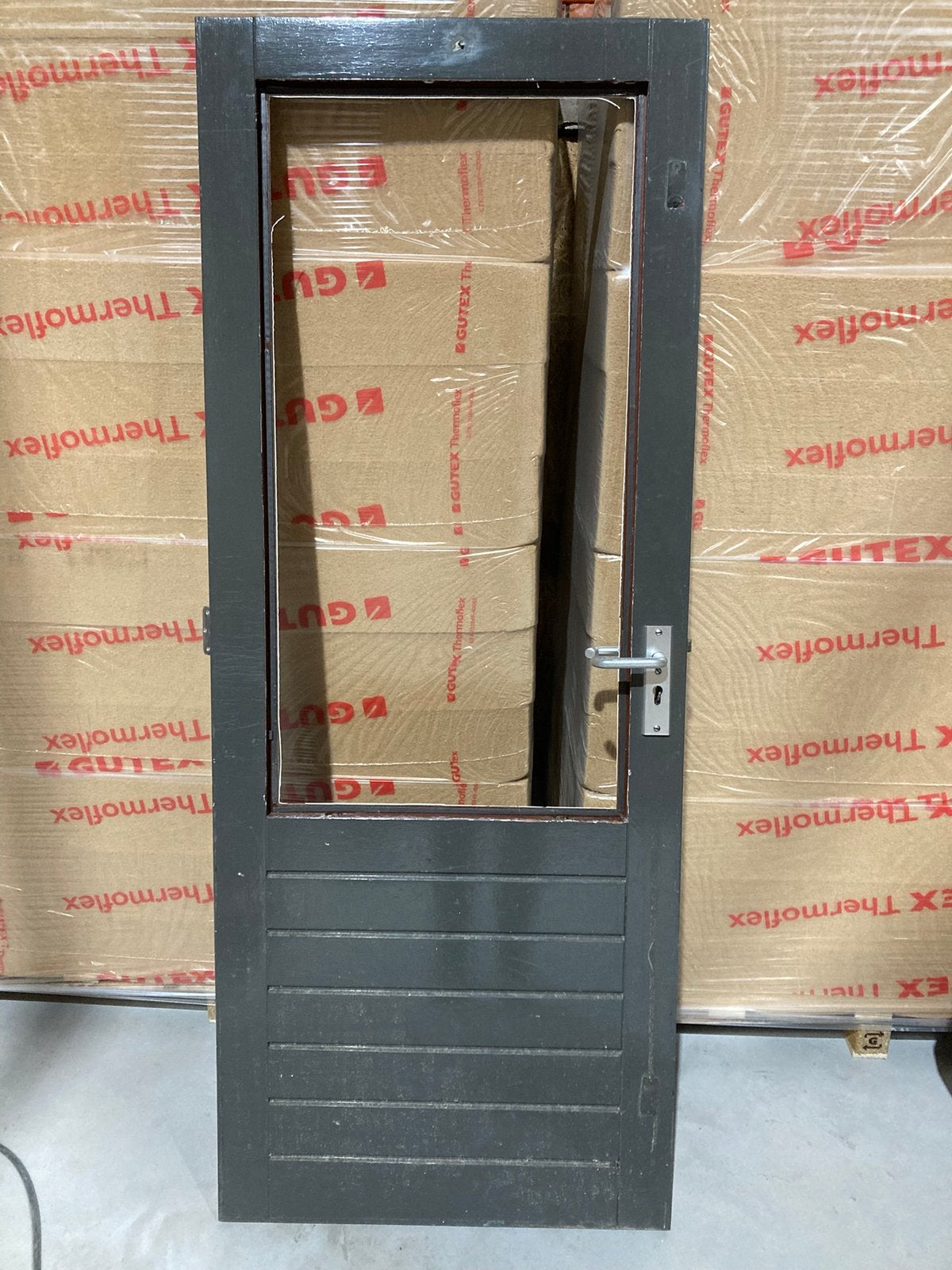 Maranti achterdeur 825 x 2080 x 40mm, Ophalen, Gebruikt, 200 tot 215 cm, Glas