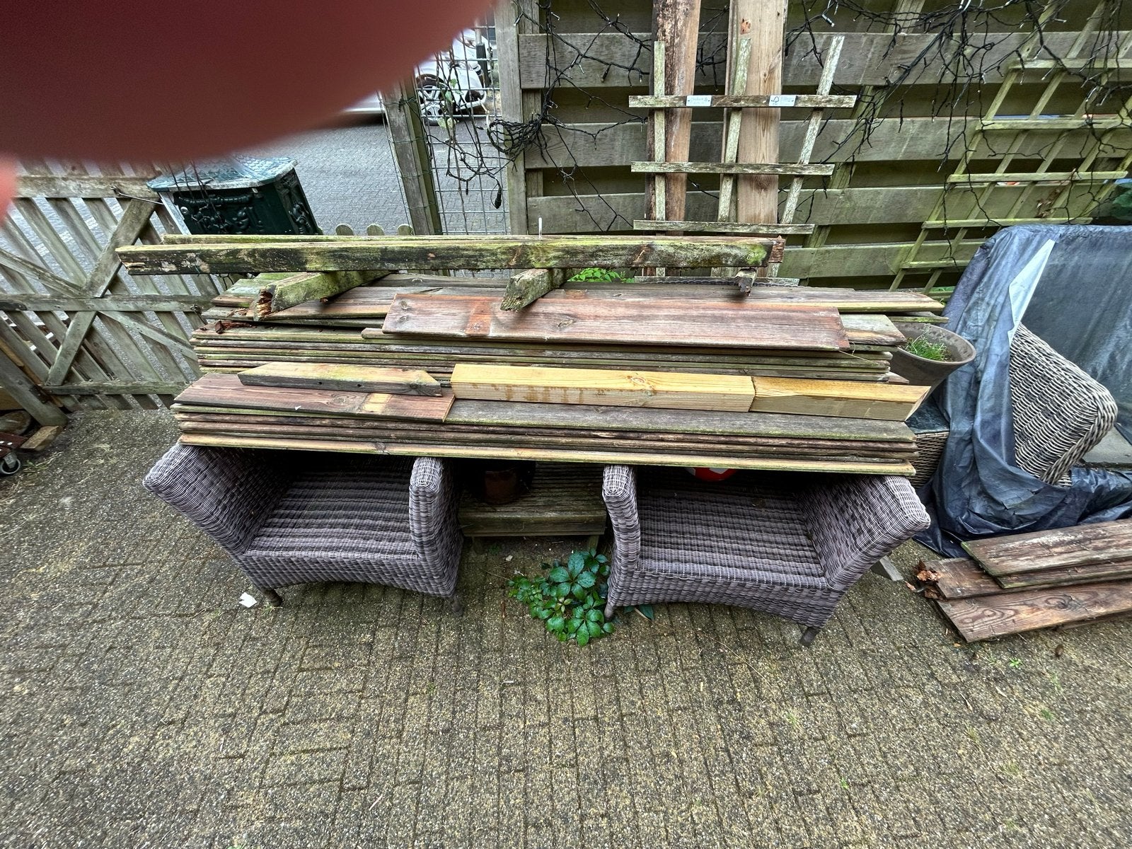 Diverse houten geïmpregneerde planken meeste ca 180cm, Tuin en Terras, Palen, Balken en Planken, Ophalen, Gebruikt, Minder dan 180 cm
