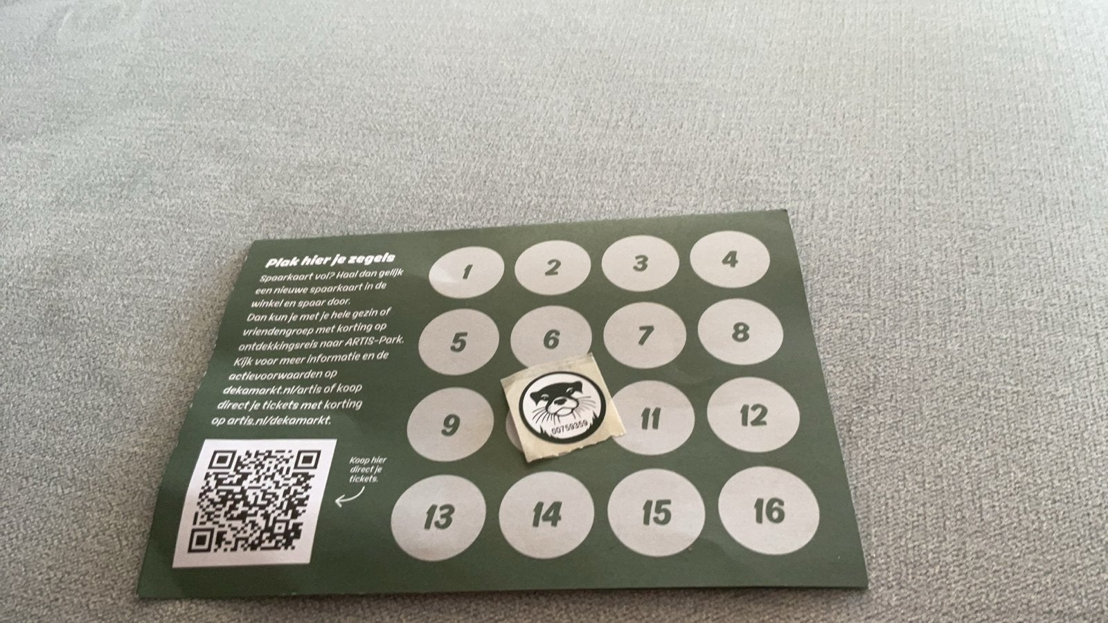 ARTIS zegel Deka   1 st   2€, Verzamelen, Ophalen of Verzenden, Nieuw, Overige soorten, Overige typen