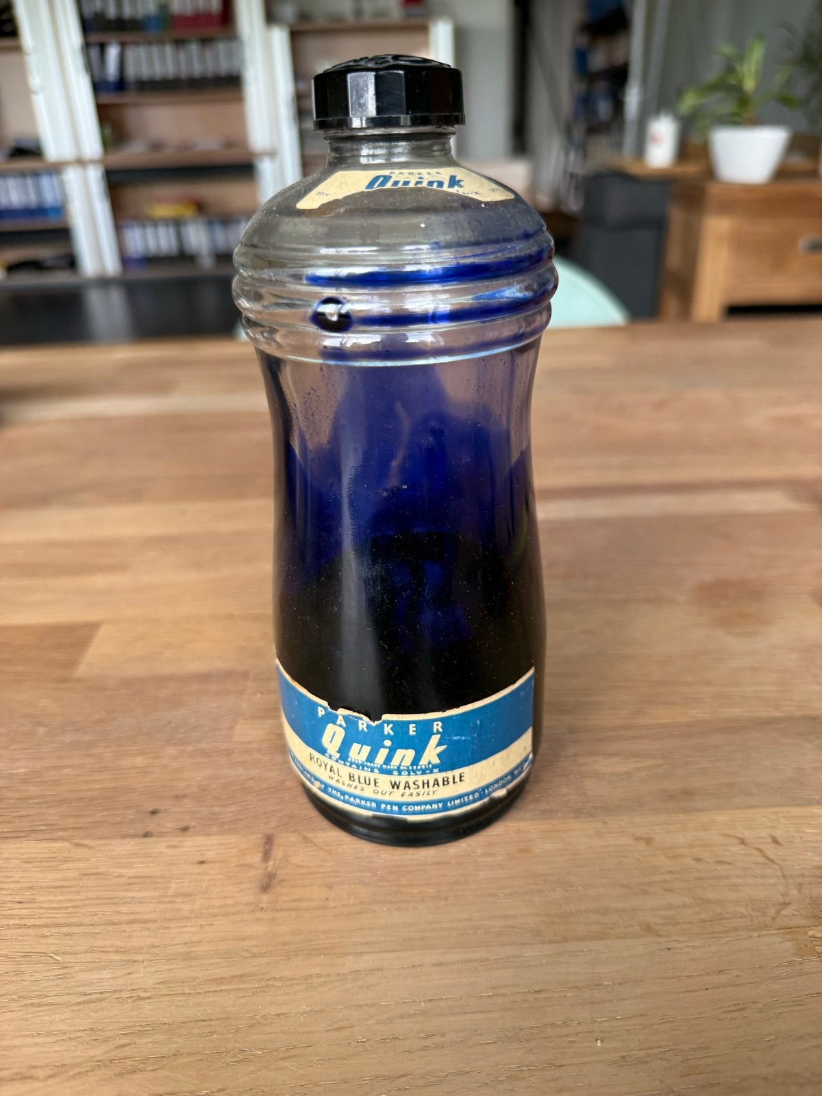 Vintage Parker Quink Royal Blue Wasbare Inktfles, Ophalen of Verzenden
