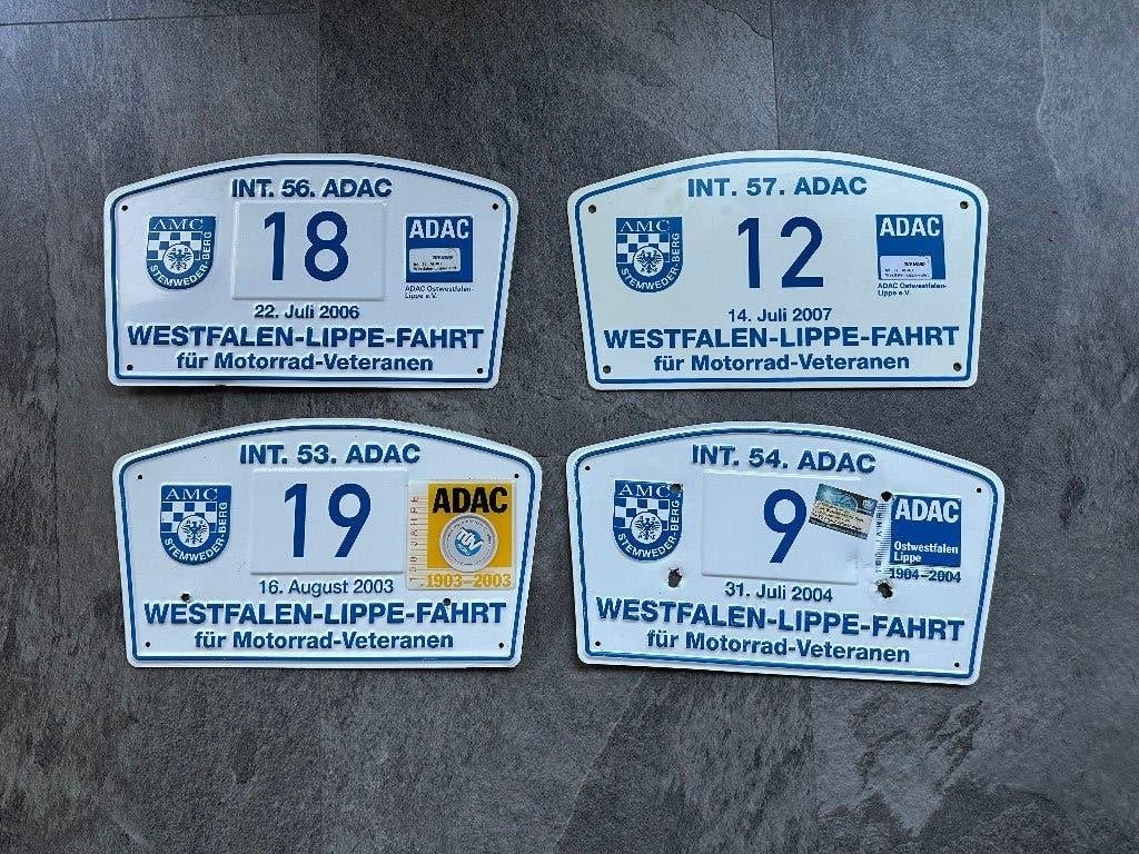 4 toerrit bordjes voor op een oldtimer? 2003 - 2007, Ophalen of Verzenden, Gebruikt, Reclamebord