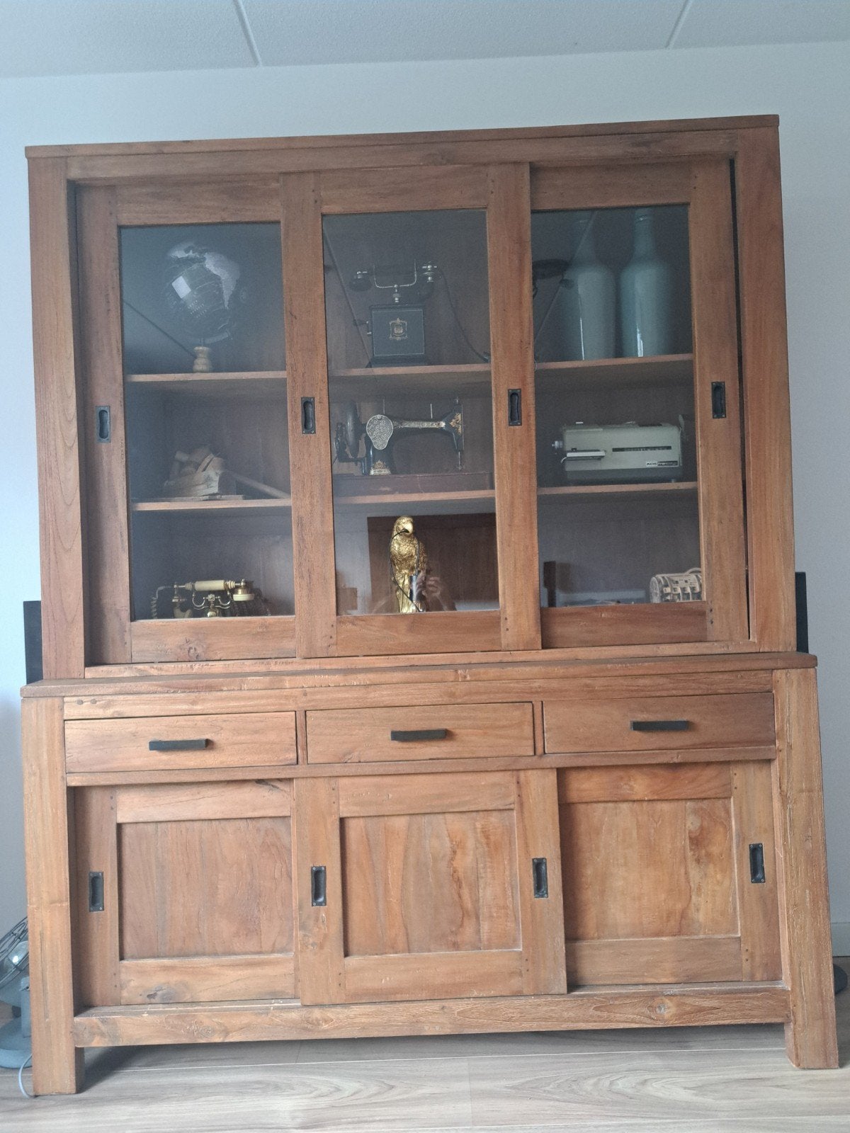 Teakhouten buffetkast 50dx180bx220h, in goede staat, Ophalen, 200 cm of meer, 150 tot 200 cm, Teakhout