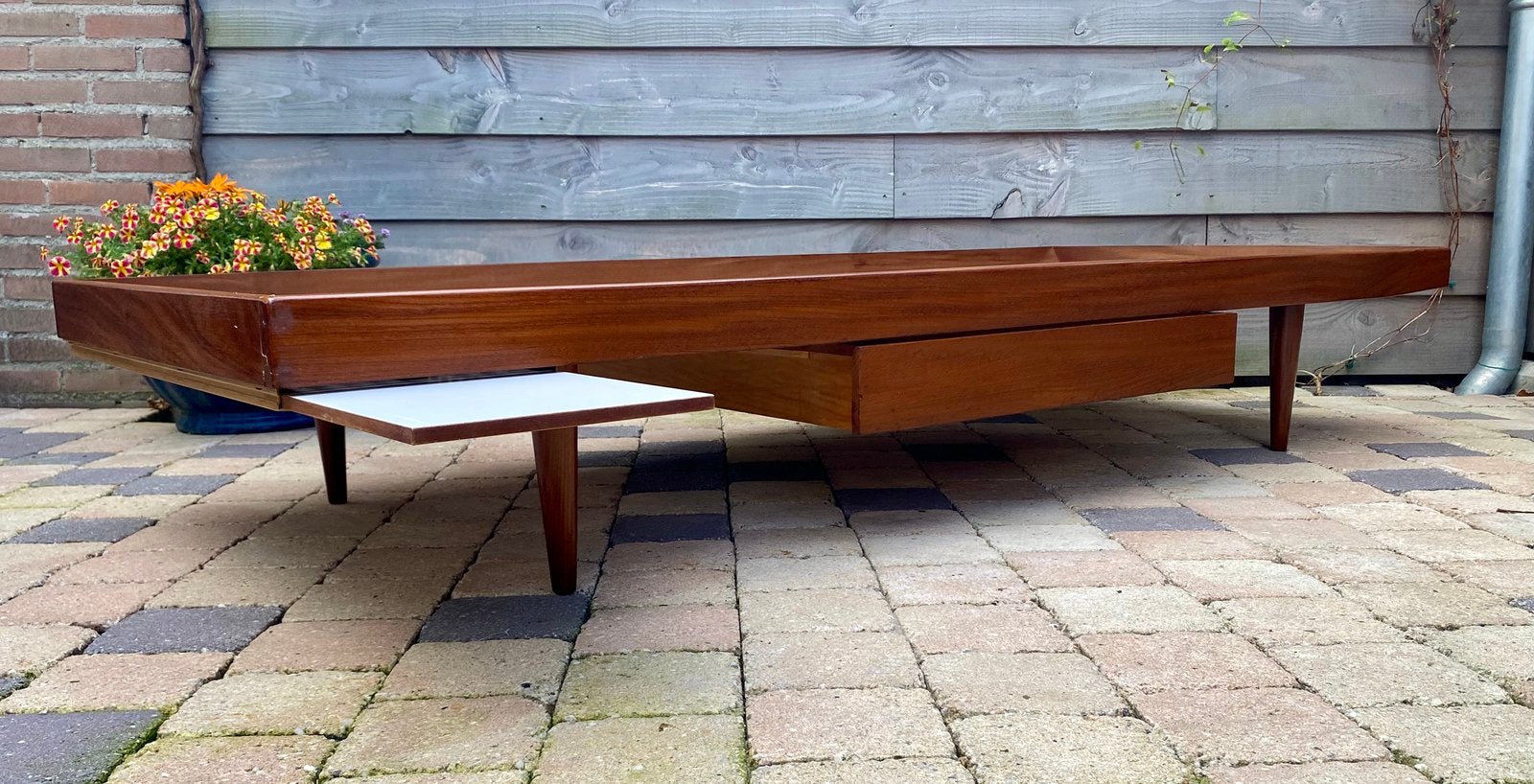 Vintage scandinavisch design daybed jaren 60/70 retro teak, Huis en Inrichting, Ophalen, Eenpersoons, Midcentury retro vintage deens design scandinavie pastoe