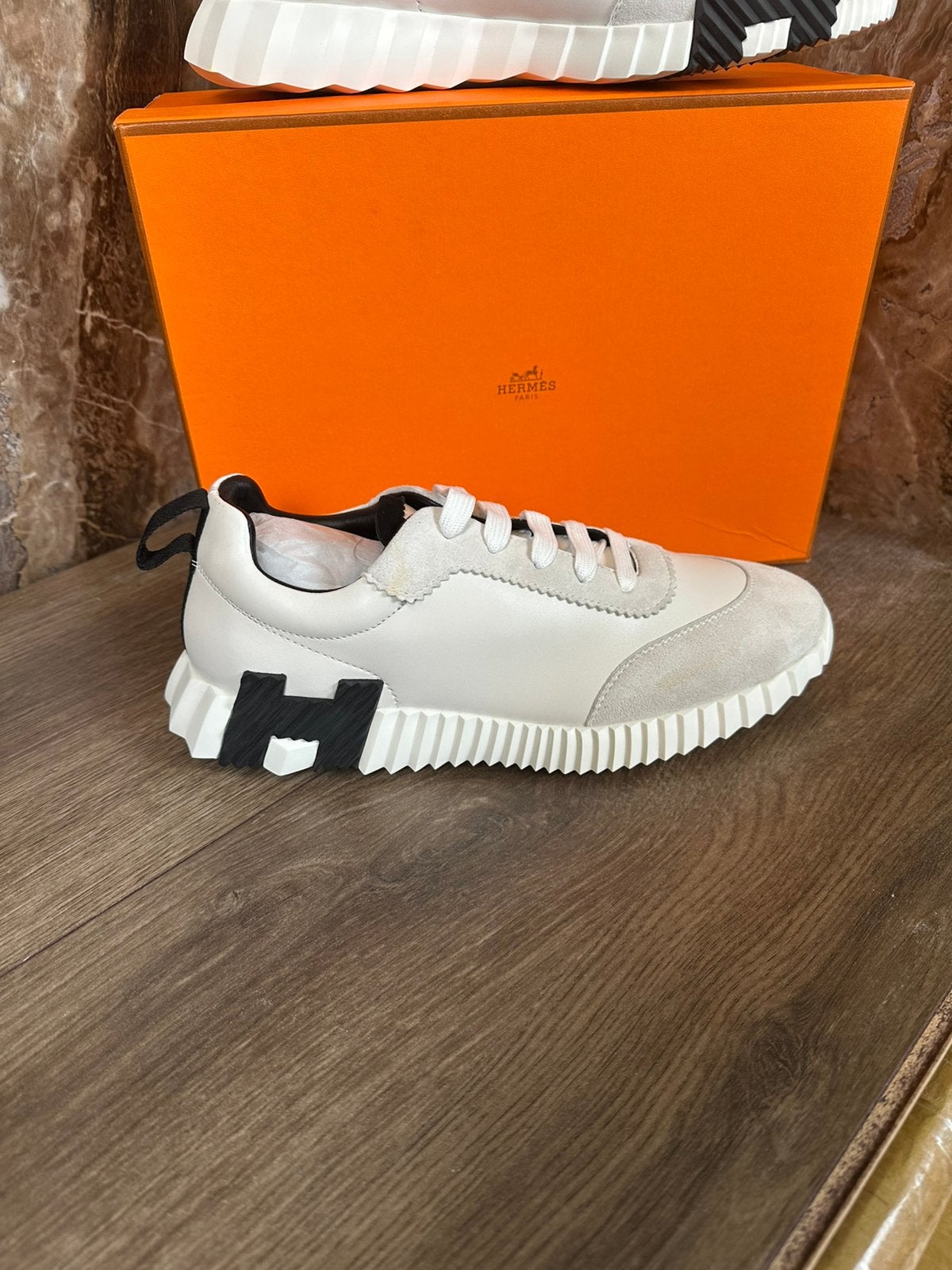 Hermes Bouncing Sneaker – Wit Leer – Maat 39-46 Nieuw, Kleding | Heren, Schoenen, Ophalen of Verzenden, Wit, Sneakers of Gympen