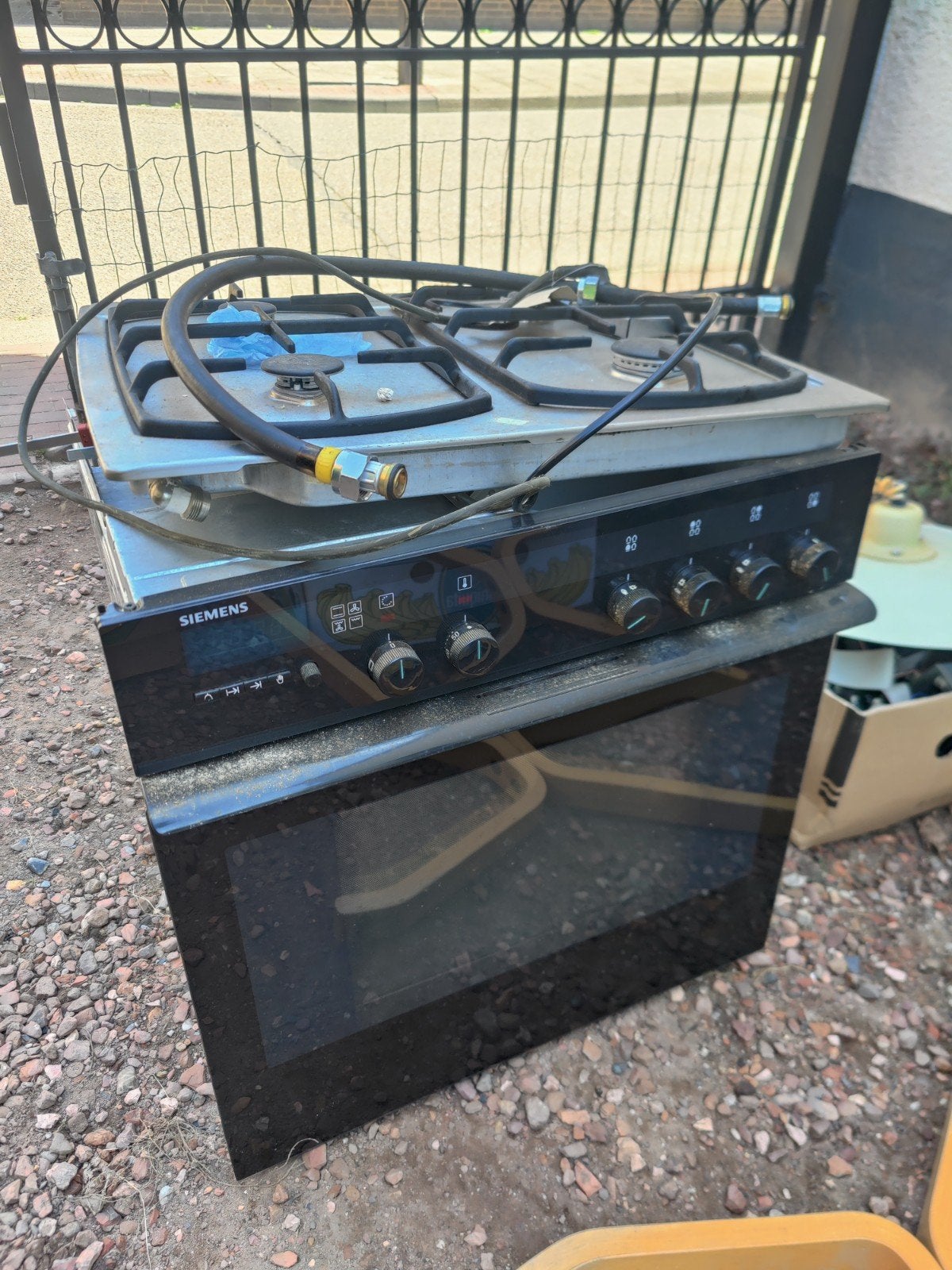 siemens oven met siemens gaskookplaat., Ophalen, Hete lucht, 4 kookzones, Inbouw