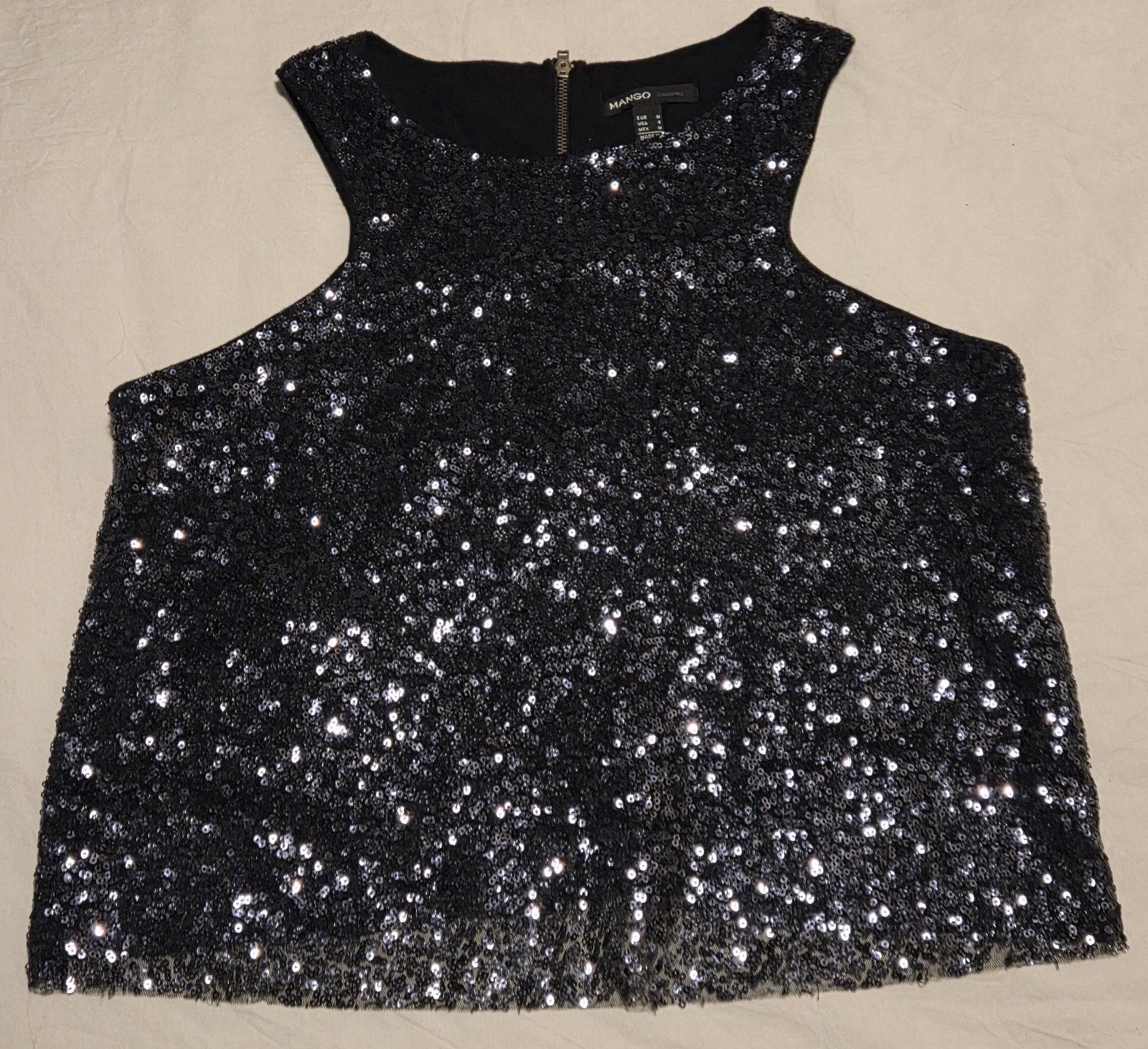 Zwarte feesttopje Mango, niet gedragen, maat M, Kleding | Dames, Gelegenheidskleding, Maat 38/40 (M), Overige typen, Mango, Zwart