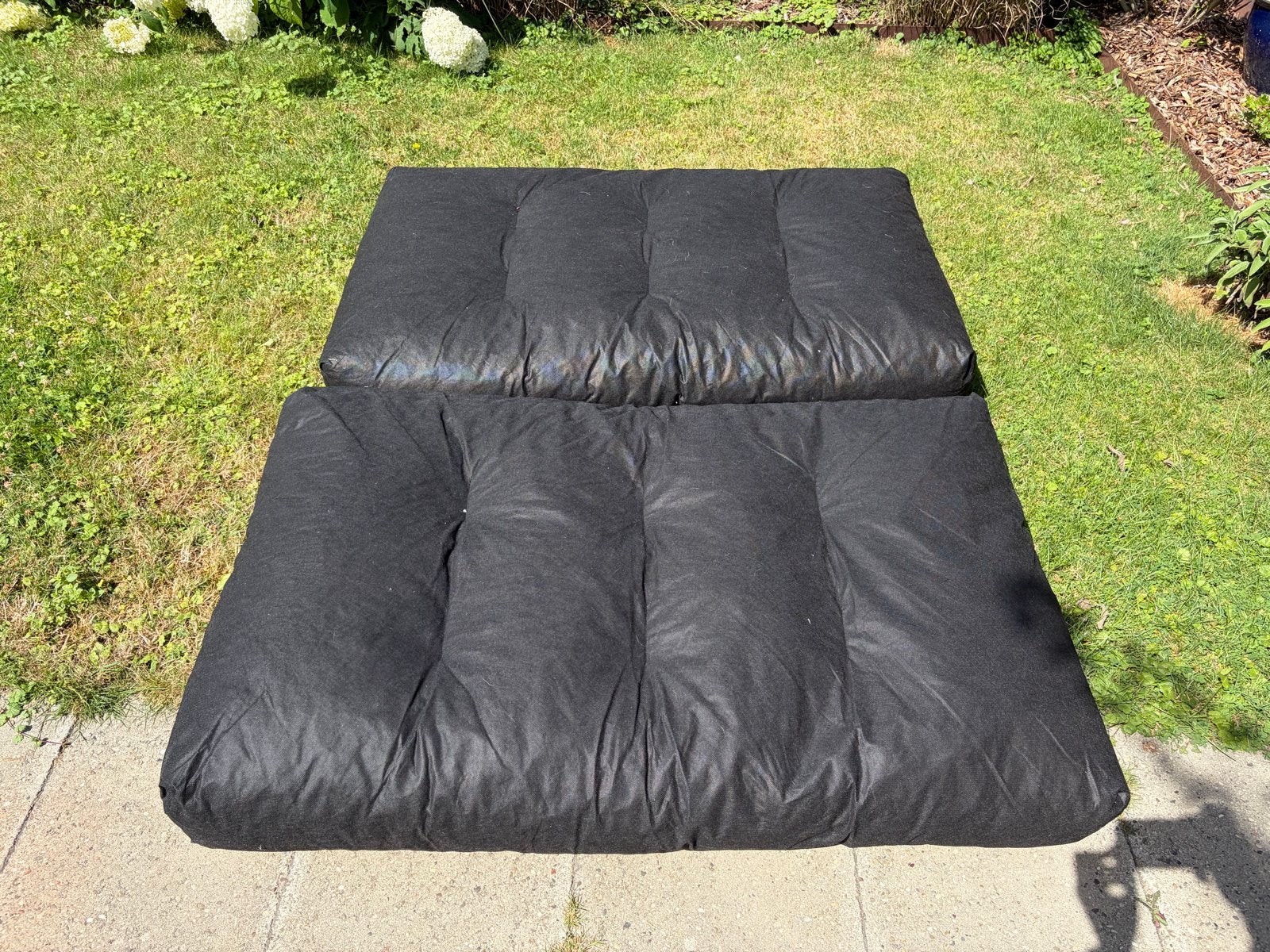 Set van twee binnenkussens palletbank 120x80x12, Ophalen, Zwart, Nieuw, Rechthoekig