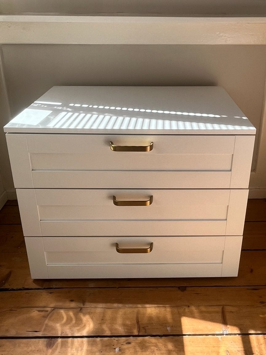 Witte ladekast, Zo goed als nieuw, 3 of 4 laden, Minder dan 100 cm, 25 tot 50 cm