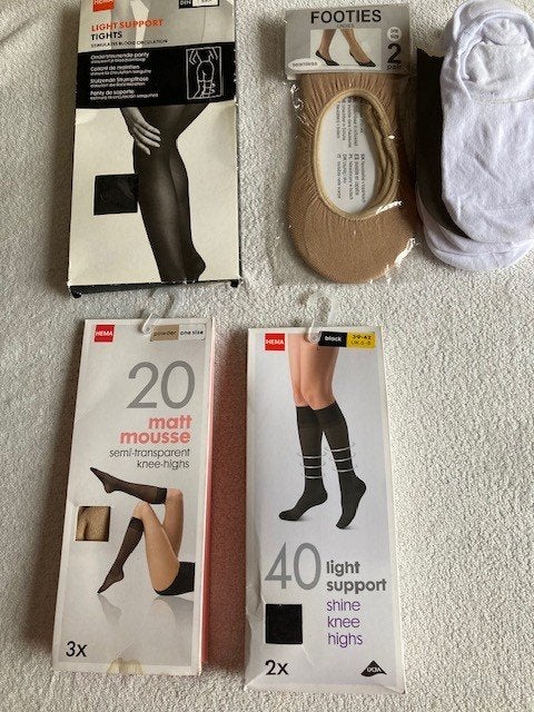 pakket NIEUWE panty's, kniekousen, footies, Zwart, Nieuw, Maat 40/42 (M), Ophalen of Verzenden