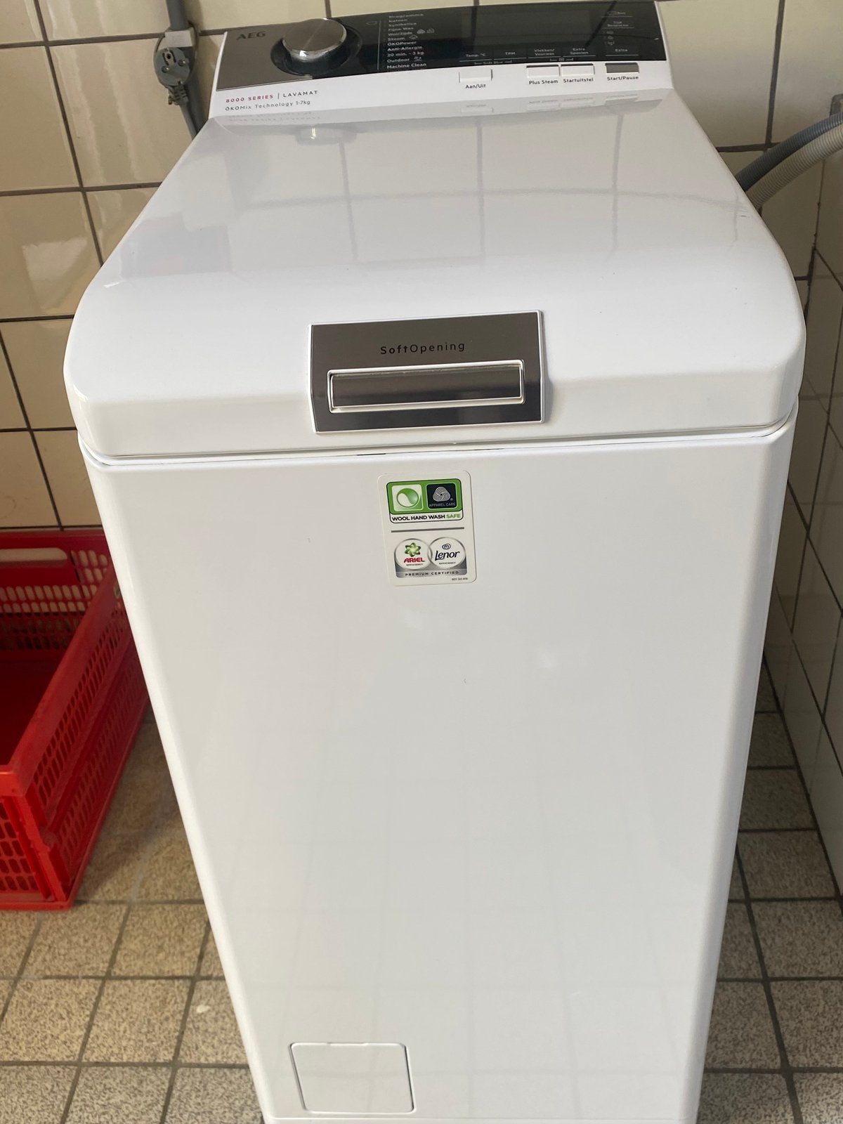 Mooie als nieuwe wasmachine AEG bovenlader, Witgoed en Apparatuur, Wasmachines, Ophalen, 1200 tot 1600 toeren, 4 tot 6 kg, Zo goed als nieuw