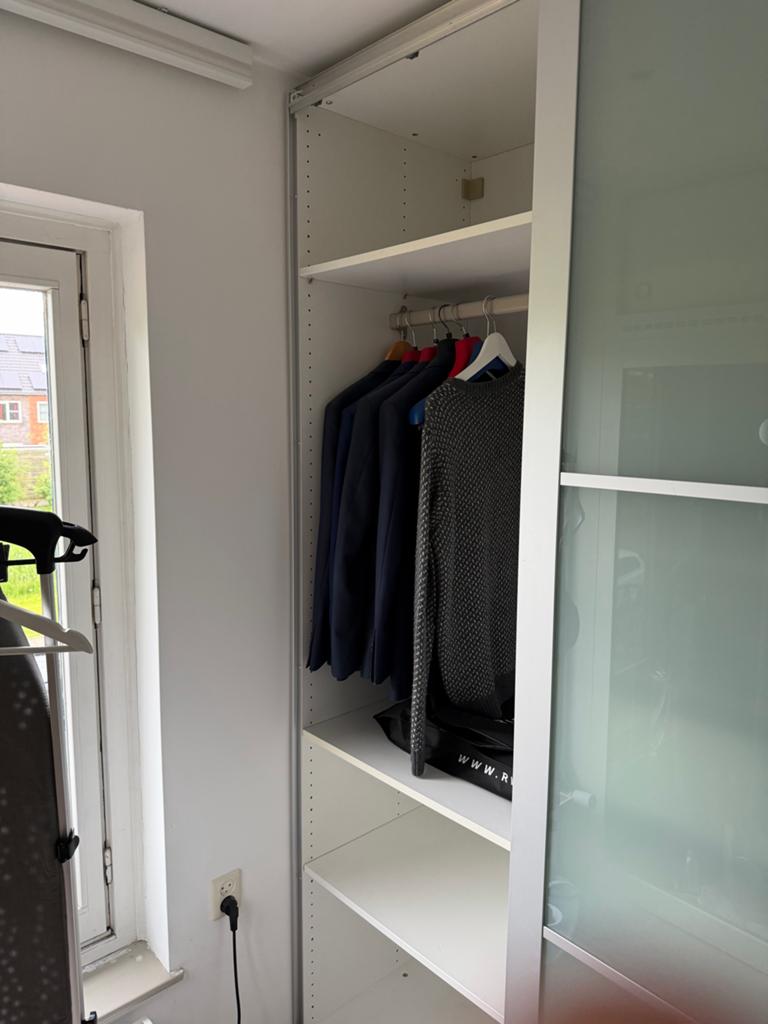Witte paxkast met schuifdeuren. 236x150x60, Huis en Inrichting, Kasten | Kledingkasten, Ophalen, Gebruikt, 100 tot 150 cm, 200 cm of meer