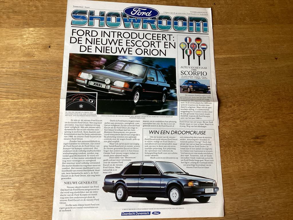 Ford Assen Escort, Orion & Scorpio Introductie (1986), Ophalen of Verzenden, Zo goed als nieuw, Ford