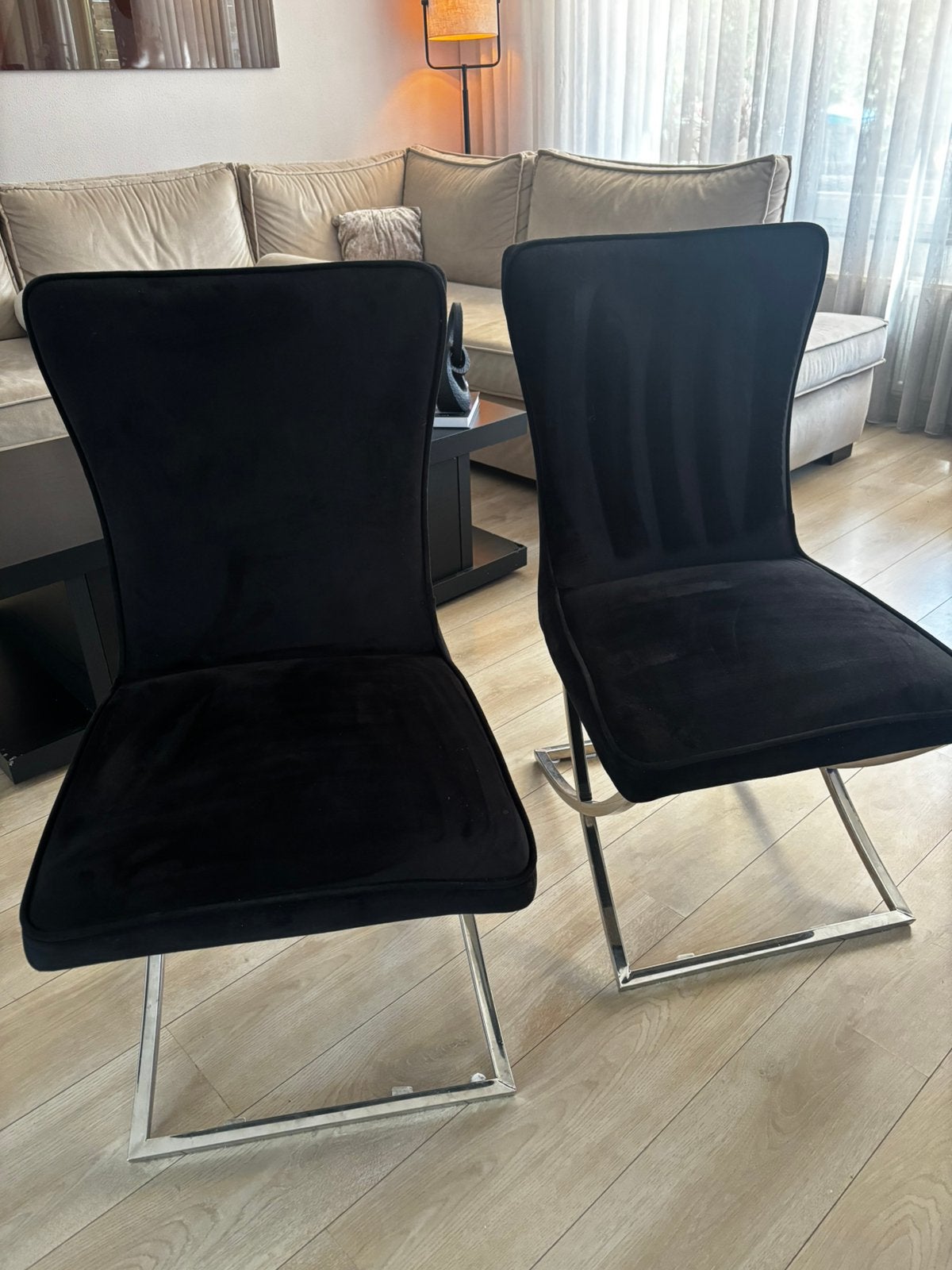 6 zwarte eric kuster stijl stoelen, Ophalen, Zo goed als nieuw, Zwart