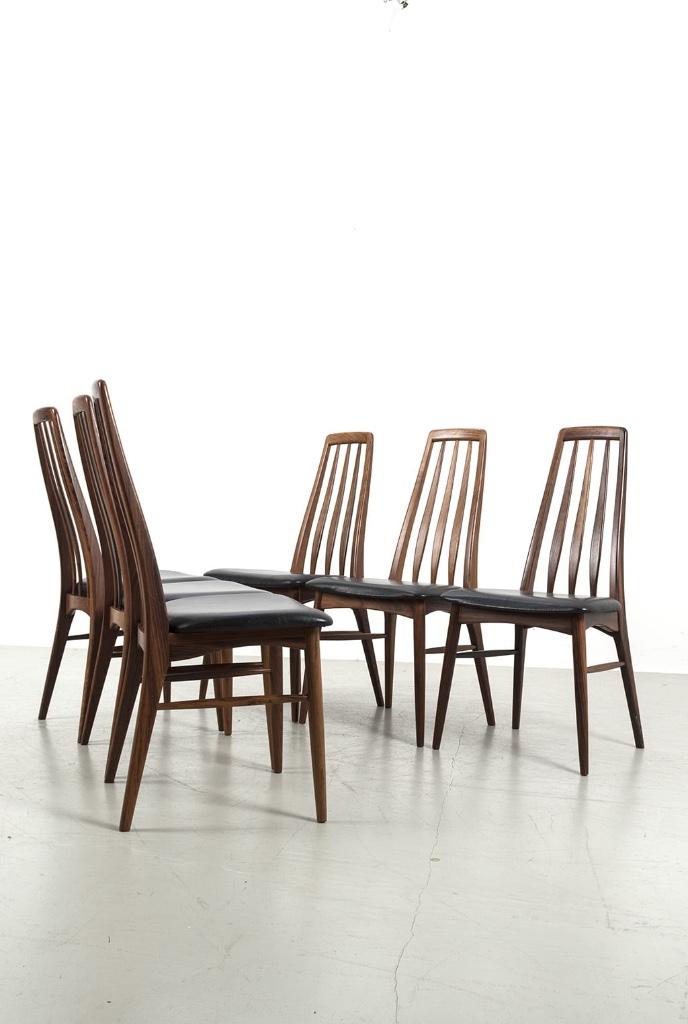 Set van 6 Deense 'Eva' stoelen Niels Koefoed voor Hornslet, Ophalen, Gebruikt, Zwart, Vintage design, deens design