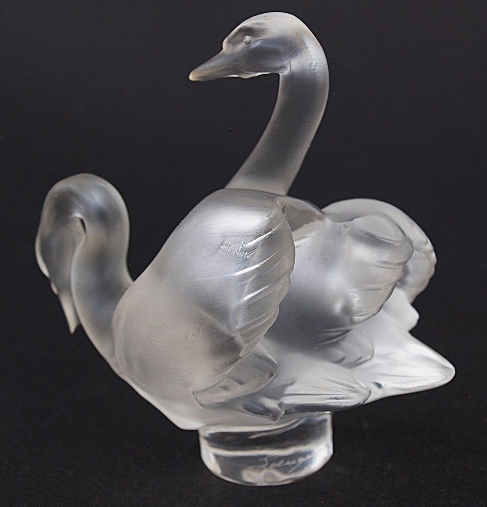 Lalique - Presse-papier “Deux Cygnes”       (2), Ophalen of Verzenden