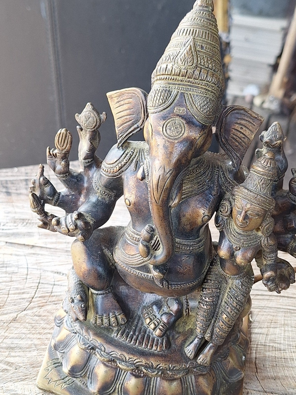 Ganesha Beeld - Brons uit India, Handgegoten, Ophalen of Verzenden, Brons