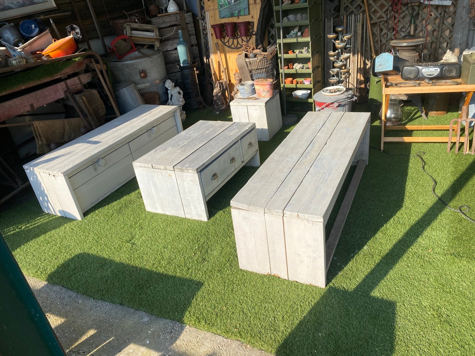 Hele leuke steigerplanken tuinset, Ophalen, Zo goed als nieuw