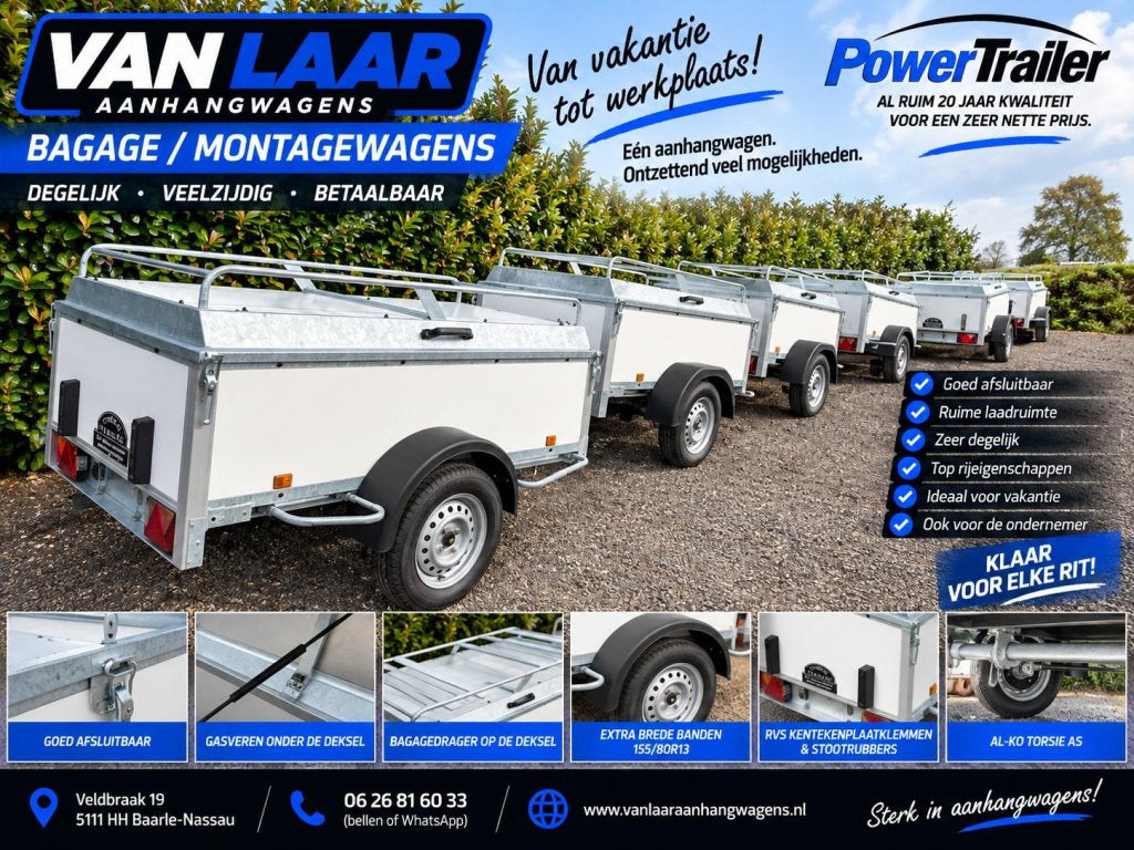 NIEUW PowerTrailer Bagagewagen 750kg Afsluitbaar 150-250cm, Auto diversen, Niet ingevuld, Nieuw, Niet ingevuld, Niet ingevuld
