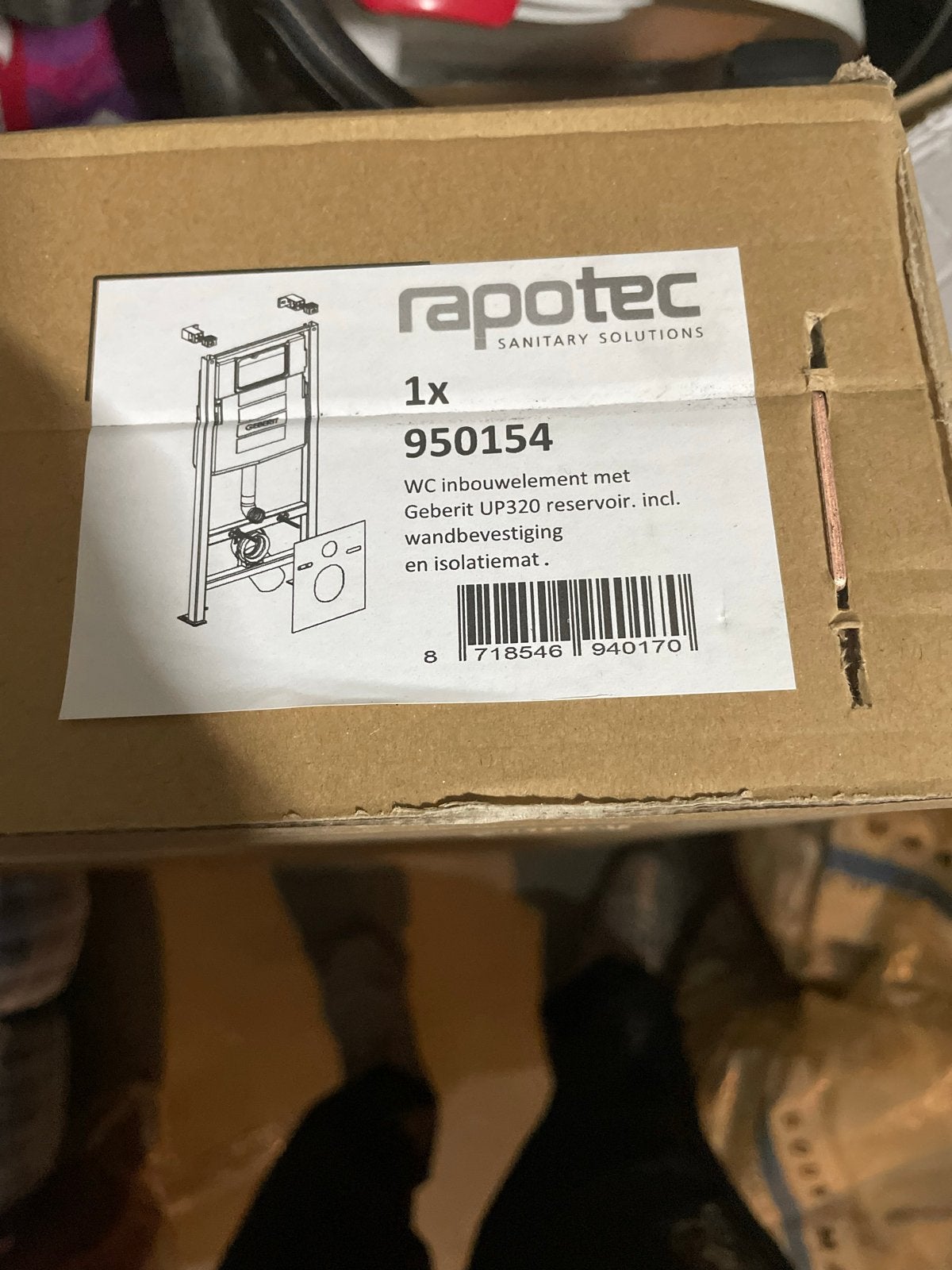 Rapotec WC inbouwelement met Geberit UP320 reservoir, Ophalen of Verzenden, Nieuw, Toilet
