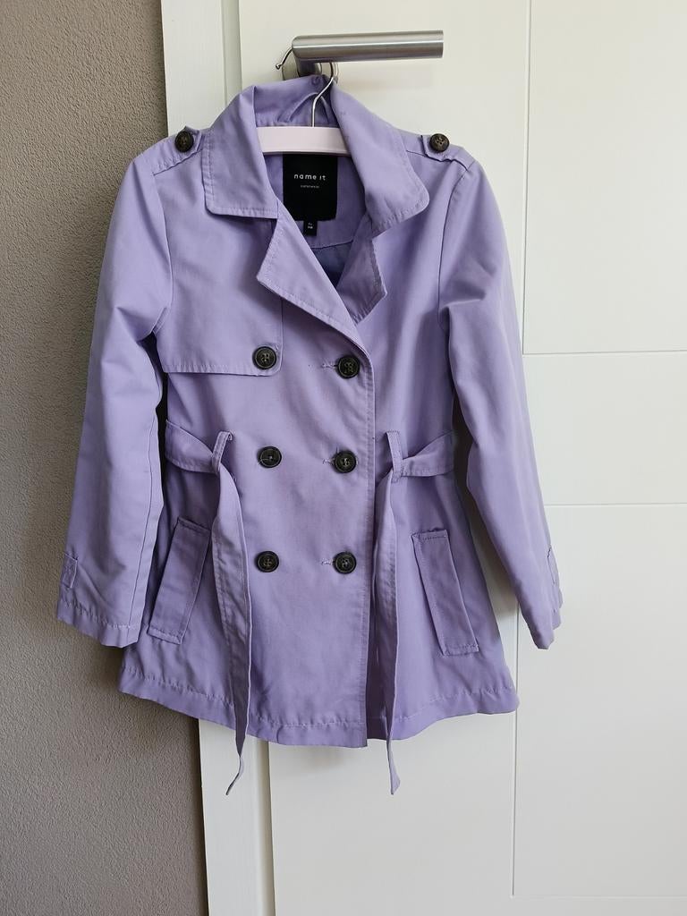 Name It zomerjas trenchcoat meisje paars maat 116, Kinderen en Baby's, Kinderkleding | Maat 116, Gebruikt, Meisje, Ophalen of Verzenden
