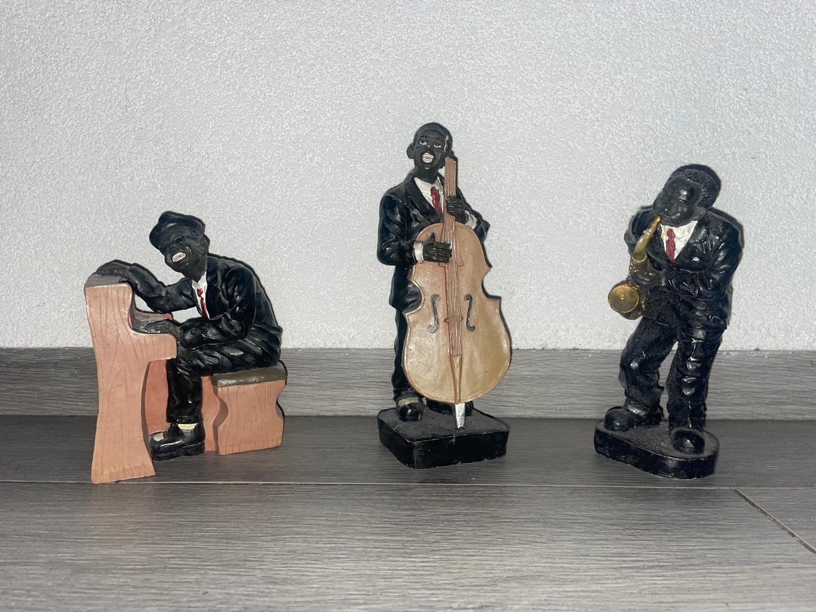 Jazz trio beeldjes - Zware en mooie kwaliteit, Groep mensen, Ophalen of Verzenden, Handgemaakt, 20 - 50 cm